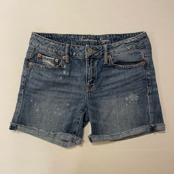 American Eagle cuffed denim jean shorts size 2 - Picture 1 of 4